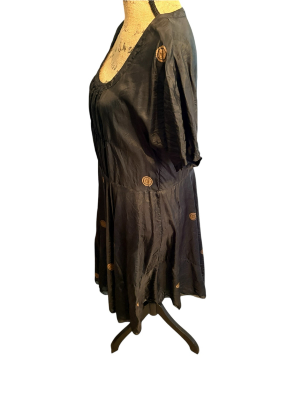 Biya by Johnny Was Black Silk Dress Size M - Picture 5 of 10
